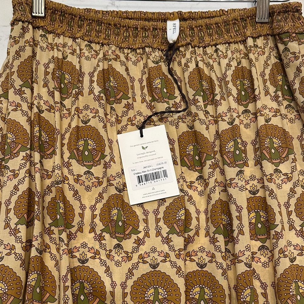 Spell Bohemian Floral Maxi Skirt - Brown and Cream - Picture 2 of 3